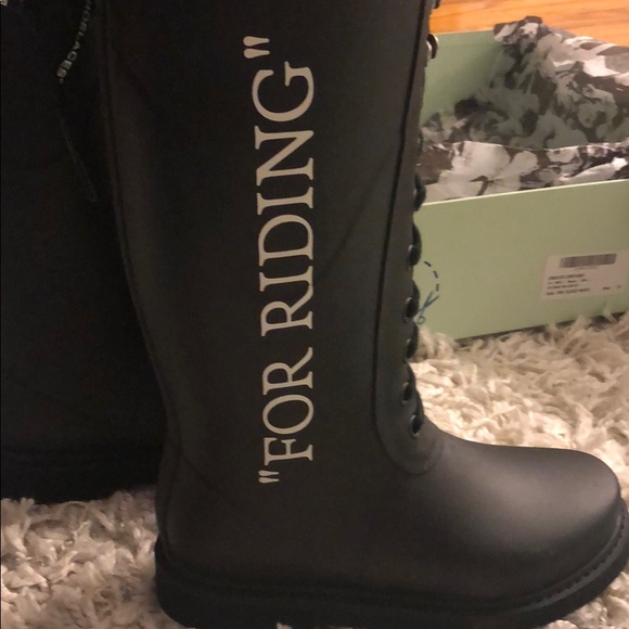 Off White Size 7 “For Riding” Rain Boots - Picture 3 of 4